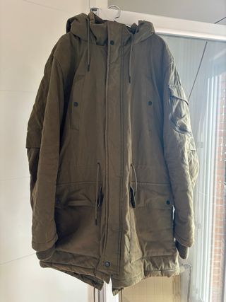 Parka Bershka Talla L Verde Militar