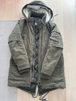 Parka Bershka Talla L Verde Militar