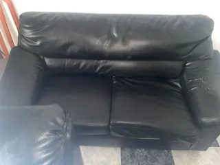 Sofá 3+2 plazas piel negro