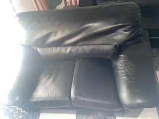 Sofá 3+2 plazas piel negro