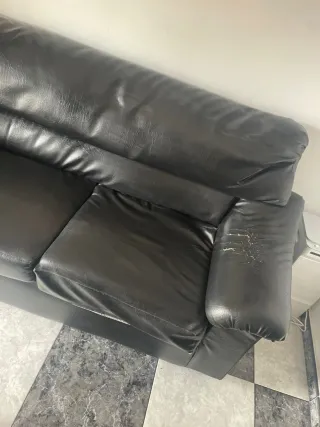 Sofá 3+2 plazas piel negro