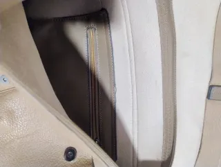 Bolso bandolera cuero sintético beige