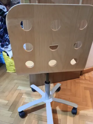 Silla de estudio madera y metal