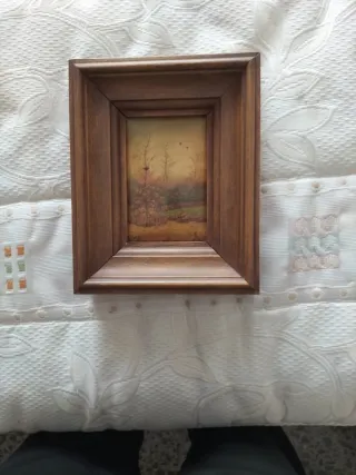 Cuadro paisaje madera