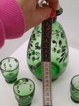 Set Vintage Bicchieri e Bottiglia Vetro