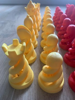 Fichas Ajedrez 3D Rojas y Amarillas