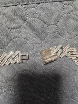 Cadena Cubana 60 cm Plateado Circonitas cubicas