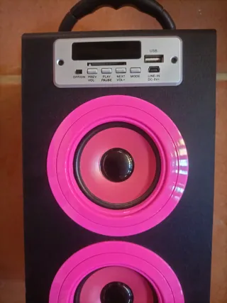Altavoz infantil negro y rosa
