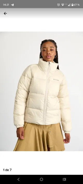 Chaqueta Columbia Puffect II Mujer Beige talla S