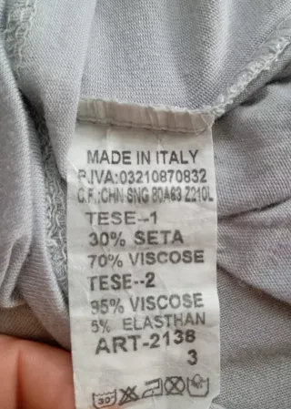 Blusa Seda Mujer Made In Italy Gris