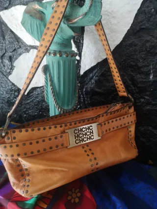 Bolso Carolina Herrera Original Marrón Dorado