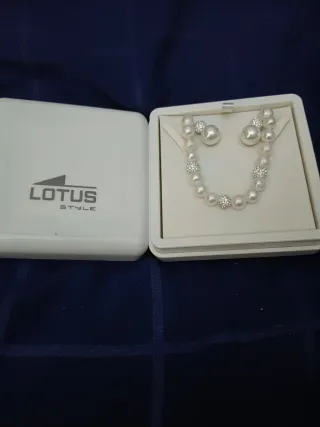 Collar y pendientes plata Lotus