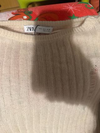 Conjunto jersey y bufanda beige