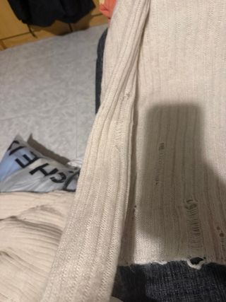 Conjunto jersey y bufanda beige