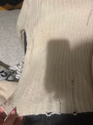 Conjunto jersey y bufanda beige