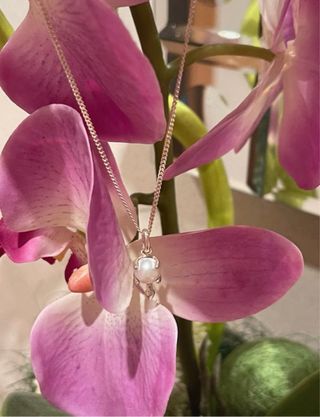 Conjunto Tous Anillo y Collar Perla Plata