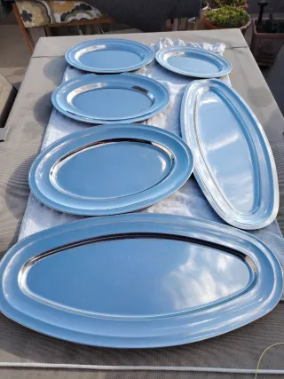 6  vassoi in acciaio