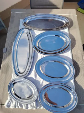 6  vassoi in acciaio