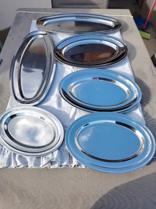 6  vassoi in acciaio