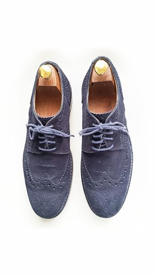 Scarpe scamosciate blu eleganti Made in Italy