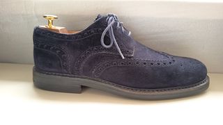 Scarpe scamosciate blu eleganti Made in Italy