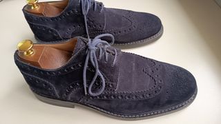 Scarpe scamosciate blu eleganti Made in Italy