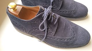 Scarpe scamosciate blu eleganti Made in Italy