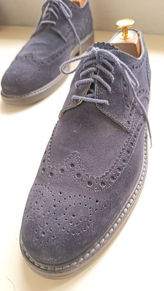 Scarpe scamosciate blu eleganti Made in Italy