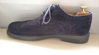 Scarpe scamosciate blu eleganti Made in Italy