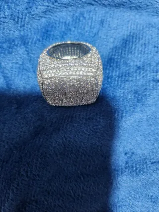 Anillo Moissanita Grande Plata