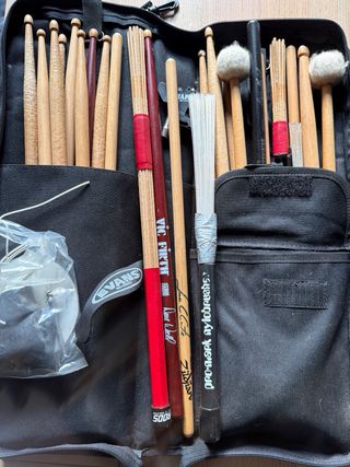 Juego Baquetas varias marcas  y Funda Roland