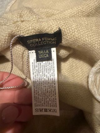 Capa con capucha beige talla única