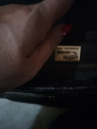 Borsa vintage vera pelle coccodrillo nera