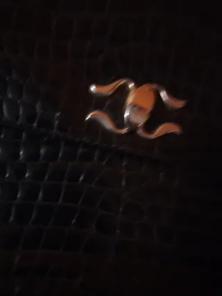 Borsa vintage vera pelle coccodrillo nera