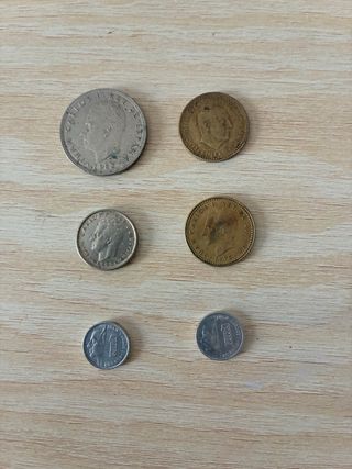 6 Monedas Pesetas Españolas