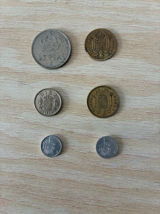 6 Monedas Pesetas Españolas