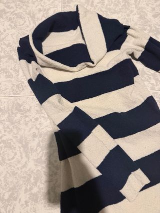 Vestido largo rayas azul y blanco