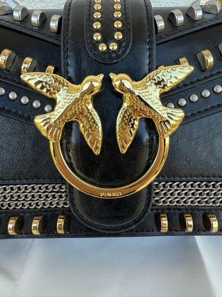 Borsa Pinko Nera con Dettagli Oro