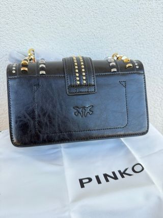Borsa Pinko Nera con Dettagli Oro