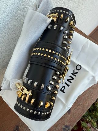 Borsa Pinko Nera con Dettagli Oro