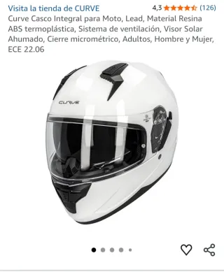 Casco Integral Moto CURVE Talla M