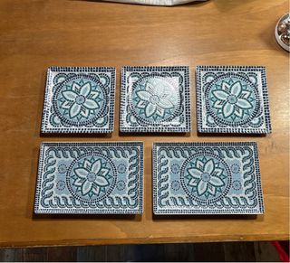 Set 5 piatti decorati mosaico