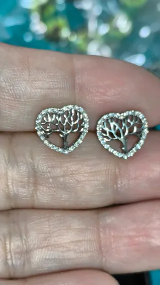 Pendientes Corazón Árbol Plata Ley