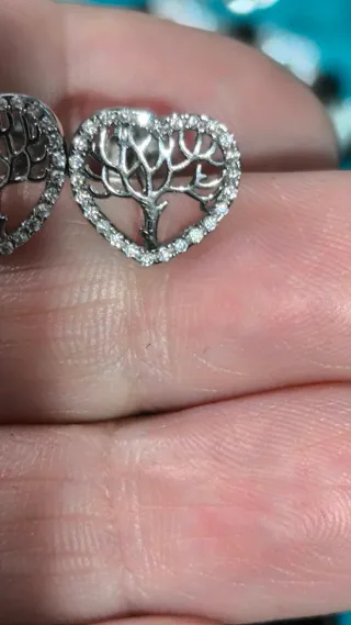 Pendientes Corazón Árbol Plata Ley