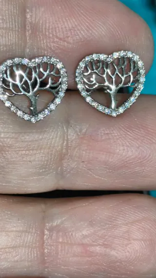 Pendientes Corazón Árbol Plata Ley