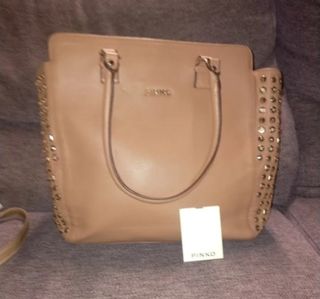 Borsa Pinko Beige con Borchie Oro