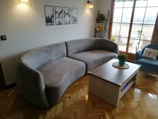 Sofá Curvo Diseño Gris