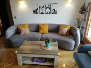 Sofá Curvo Diseño Gris