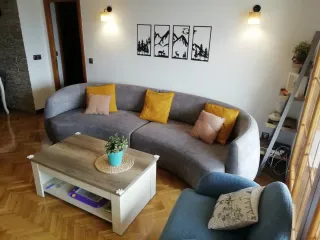 Sofá Curvo Diseño Gris