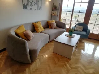 Sofá Curvo Diseño Gris